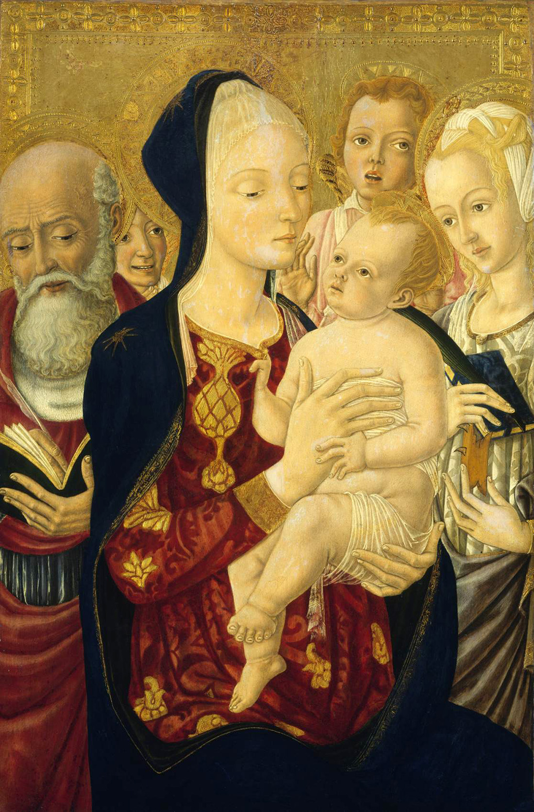 madonna and child with saints jerome catherine of alexandria and angels